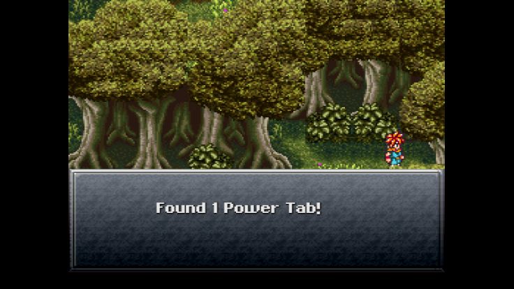 Crono finds a Power Tab in Guardia Forest.