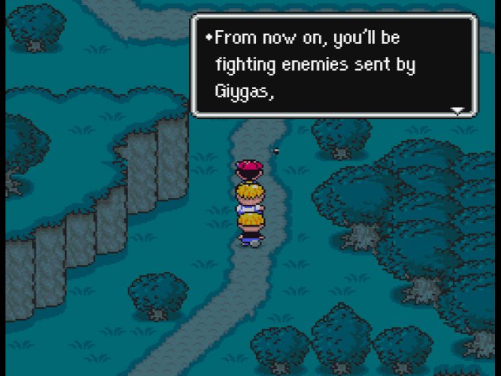 Buzz Buzz warns Ness about the threat of enemies sent by Giygas.