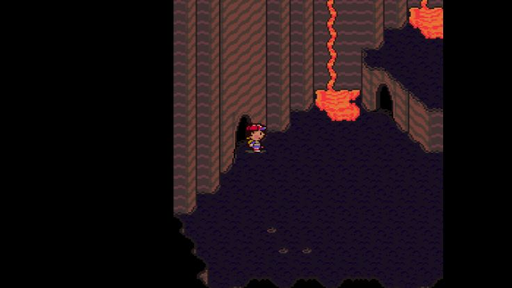 Ness and his friends arrive in the Fire Spring after a journey through the huge Lost Underworld.