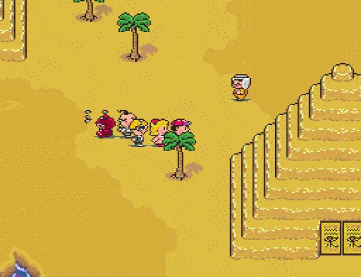 Ness and his friends approach the pyramid south of Scaraba.