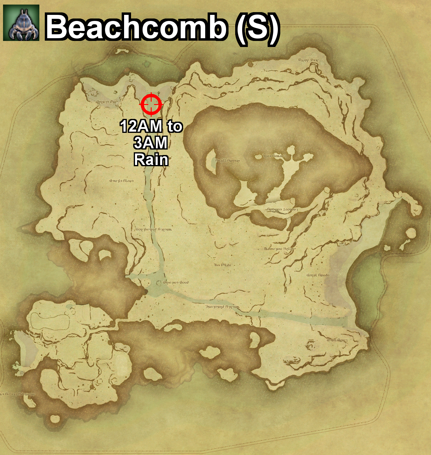 The location where the Beachcomb can be found, and the required conditions, on Island Sanctuary in Final Fantasy XIV.