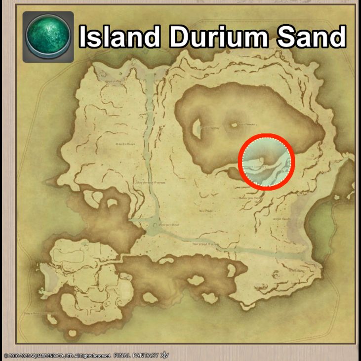 Main location of Island Durium Sand on Island Sanctuary