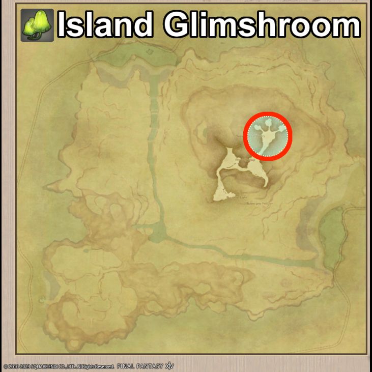 Main location of Island Glimshroom on Island Sanctuary