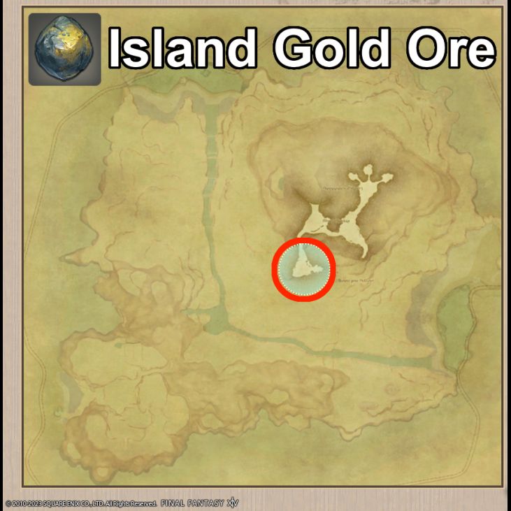 Main location of Island Gold Ore on Island Sanctuary