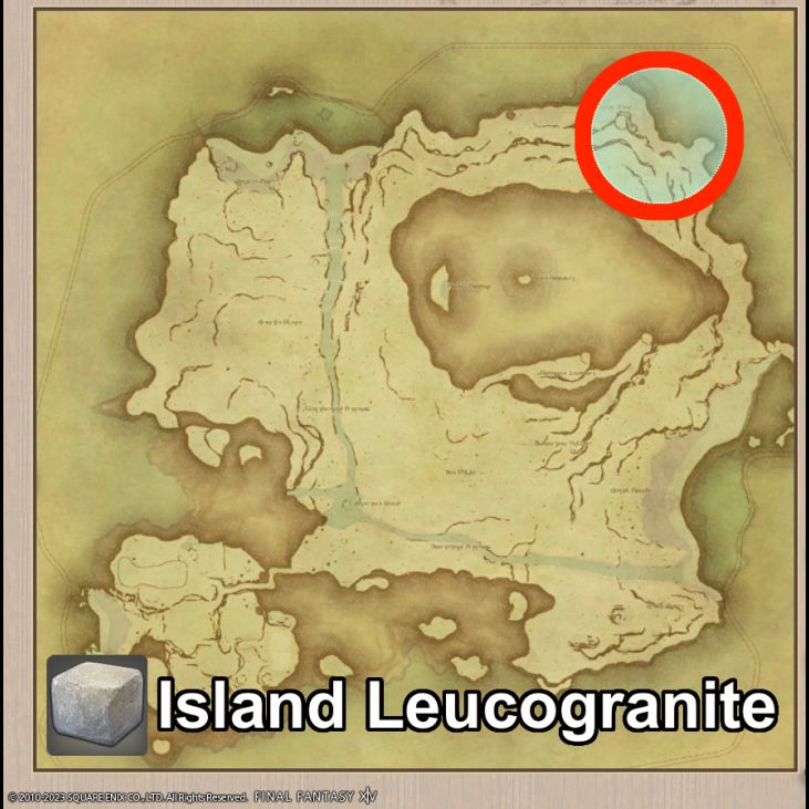 Main location of Island Leucogranite on Island Sanctuary
