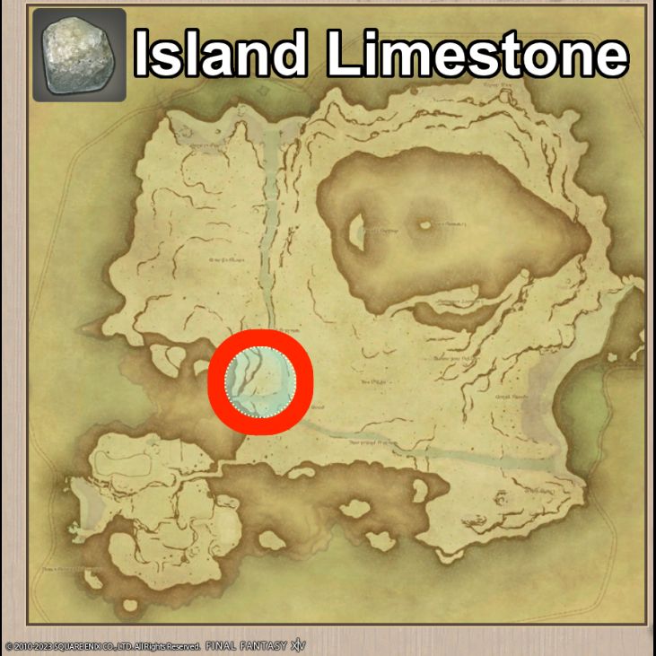 Main location of Island Limestone on Island Sanctuary