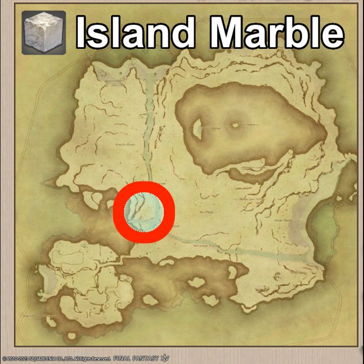 Main location of Island Marble on Island Sanctuary