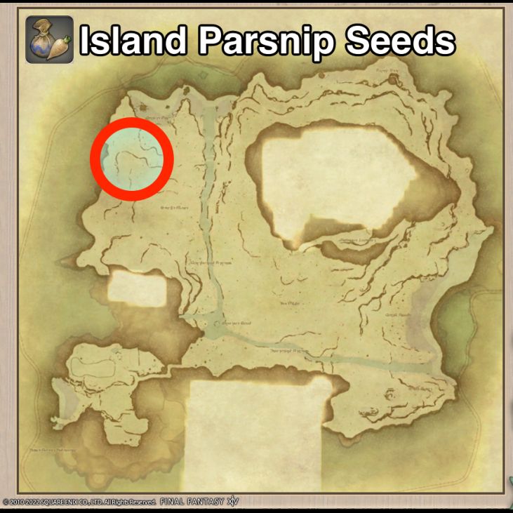Main location of Island Parsnip Seeds on Island Sanctuary