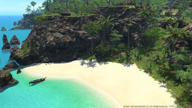 A view of Island Sanctuary in Final Fantasy XIV.