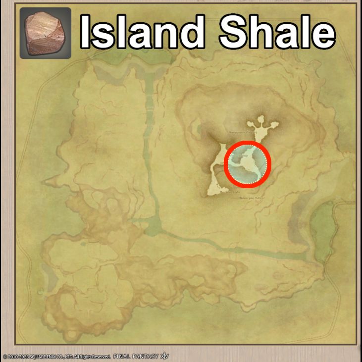 Main location of Island Shale on Island Sanctuary