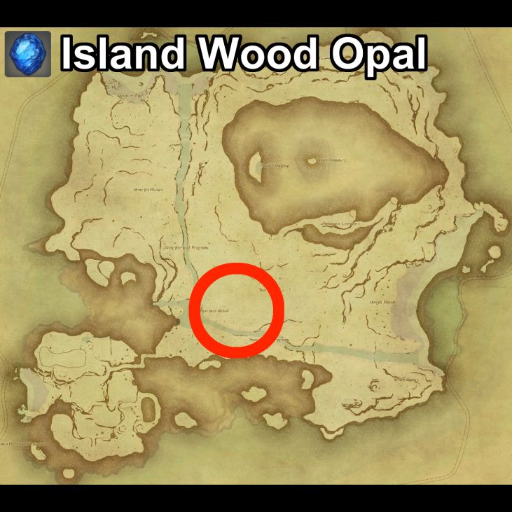 Main location of Island Wood Opal on Island Sanctuary