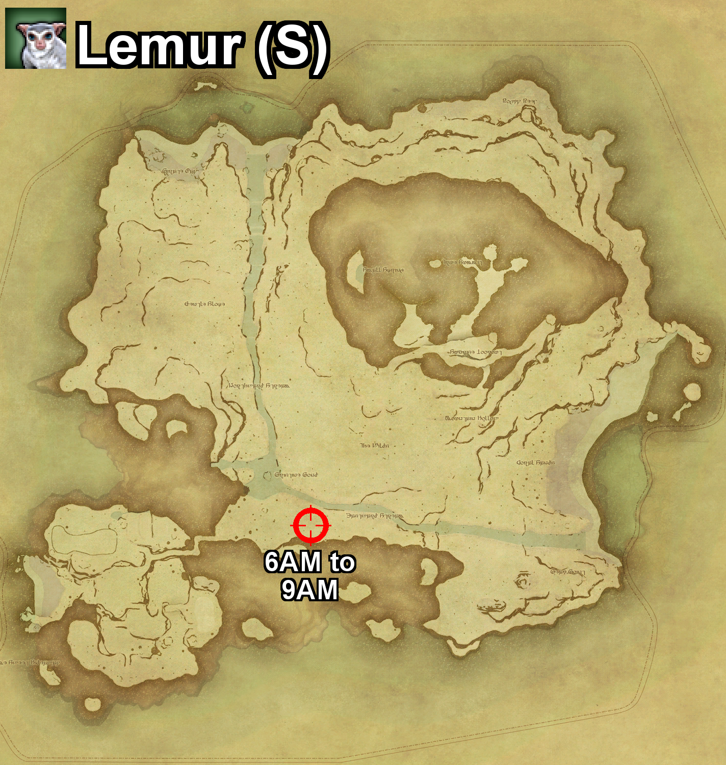 The location where the Lemur can be found, and the required conditions, on Island Sanctuary in Final Fantasy XIV.