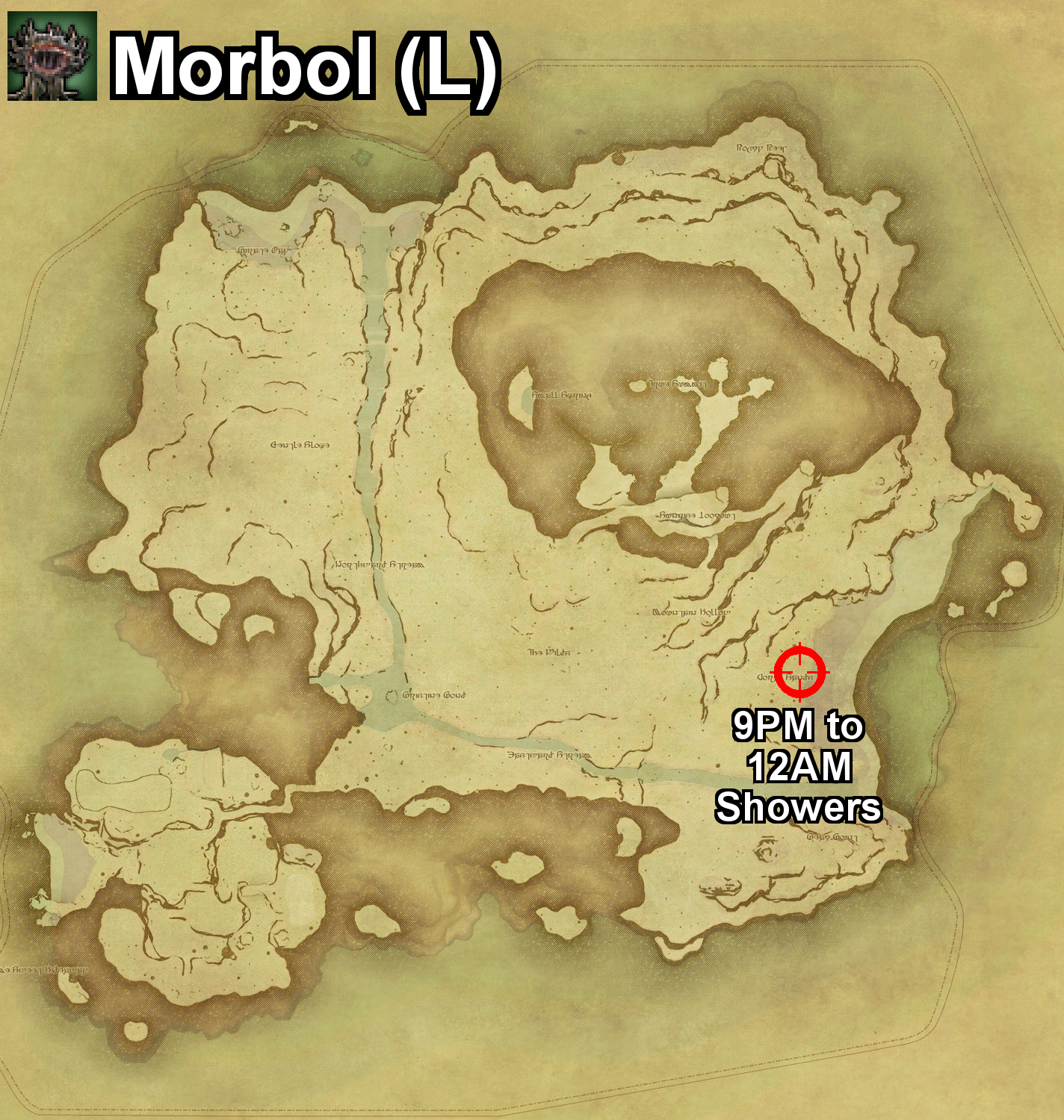 The location where the Morbol can be found, and the required conditions, on Island Sanctuary in Final Fantasy XIV.
