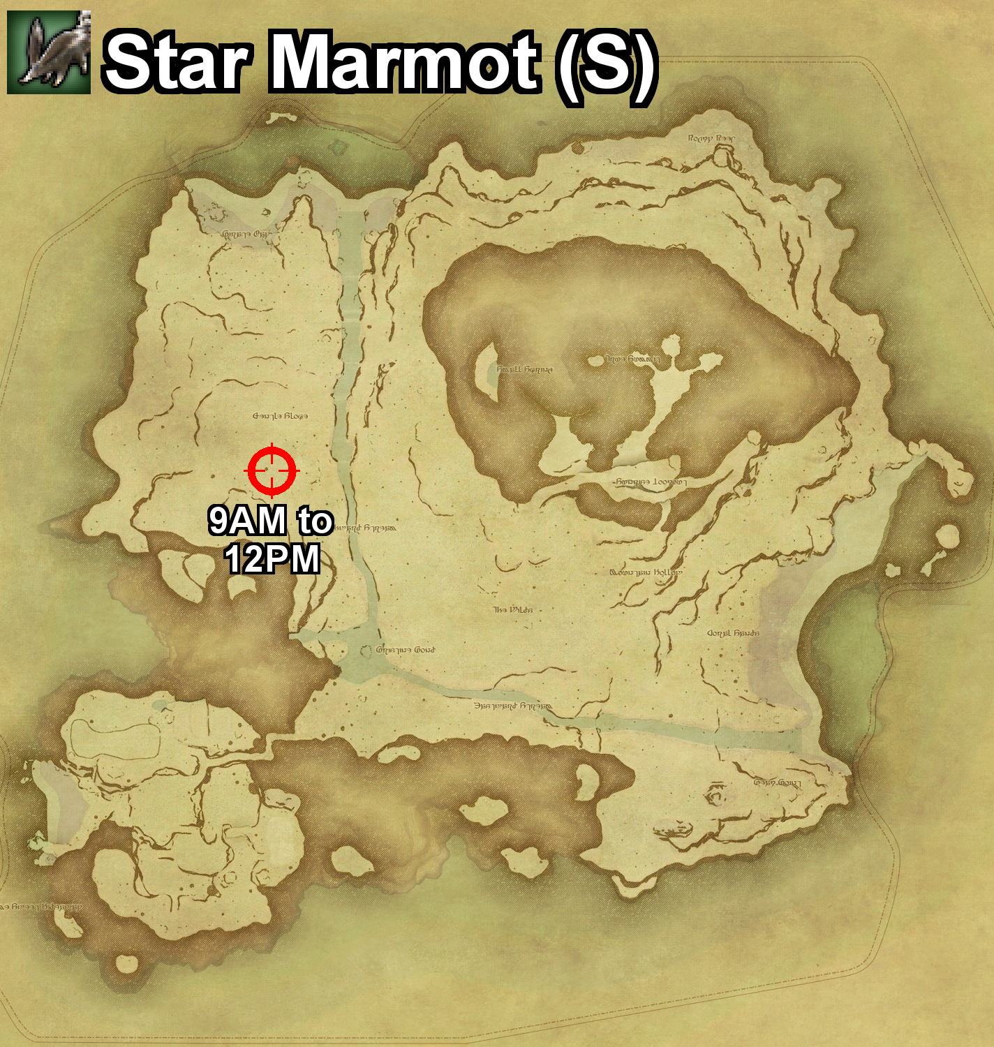 The location where the Star Marmot can be found, and the required conditions, on Island Sanctuary in Final Fantasy XIV.