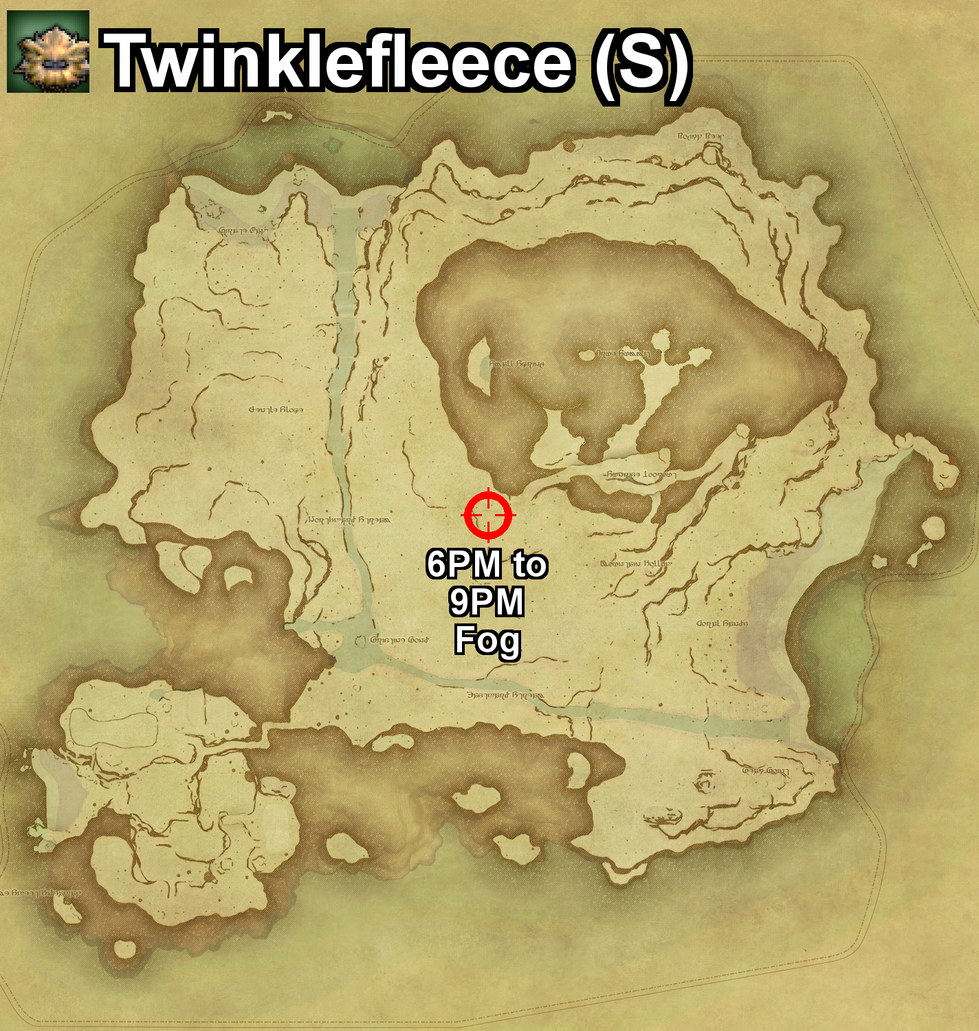 The location where the Twinklefleece can be found, and the required conditions, on Island Sanctuary in Final Fantasy XIV.