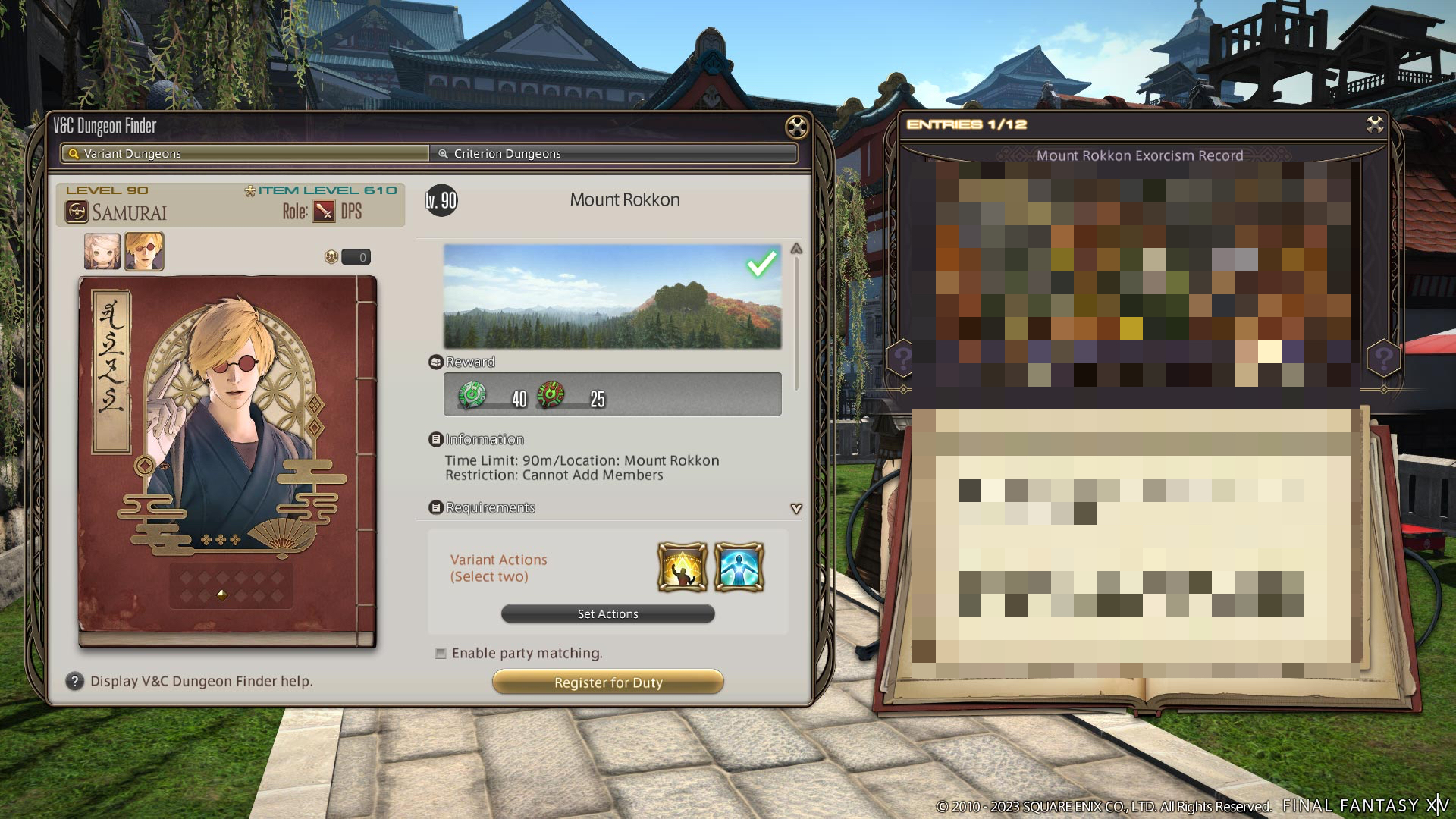 How to unlock each record in the Mount Rokkon Exorcism Record, from the variant dungeon Mount Rokkon.
