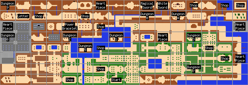 Overworld Maps - The Legend of Zelda Walkthrough