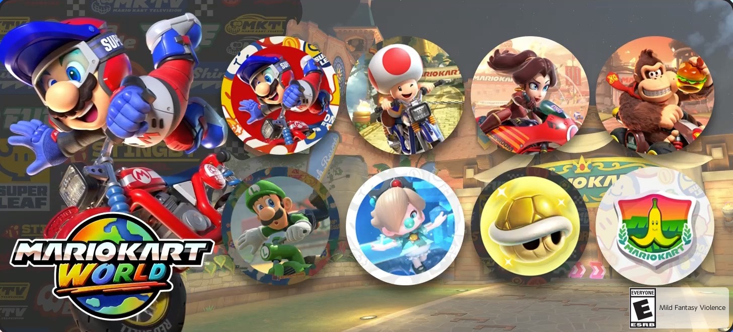 Mario Kart™ World (wave 5) icon elements on Nintendo Switch Online Preview image of Mario Kart™ World (wave 5) icon elements on Nintendo Switch Online