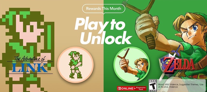 Zelda II - The Adventure of Link™ and The Legend of Zelda™: Ocarina of Time™ (Play to Unlock) icon elements on Nintendo Switch Online Preview image of Zelda II - The Adventure of Link™ and The Legend of Zelda™: Ocarina of Time™ (Play to Unlock) icon elements on Nintendo Switch Online