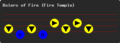 Bolero of Fire, Fire Temple song, on Ocarina