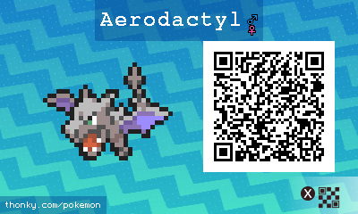 Aerodactyl QR Code for Pokémon Sun and Moon QR Scanner