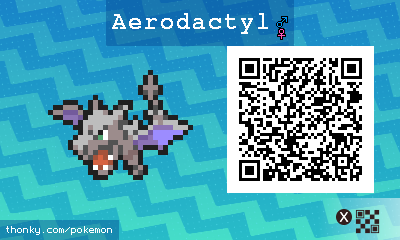 aerodactyl QR Code for Pokémon Sun and Moon