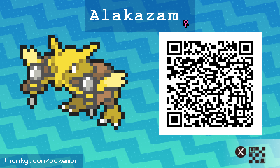 Alakazam ♀ QR Code for Pokémon Sun and Moon QR Scanner