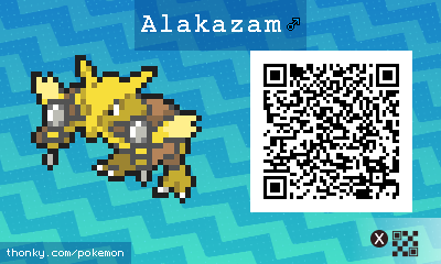 Alakazam ♂ QR Code for Pokémon Sun and Moon