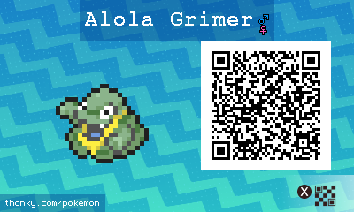 Alola Grimer QR Code for Pokémon Sun and Moon