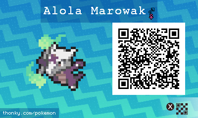 Alola Marowak QR Code for Pokémon Sun and Moon QR Scanner