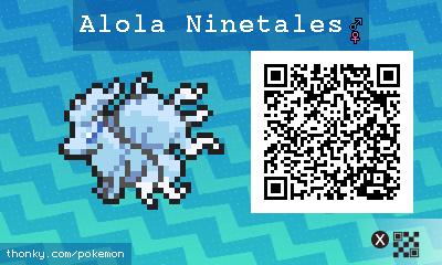 Alola Ninetales QR Code for Pokémon Sun and Moon