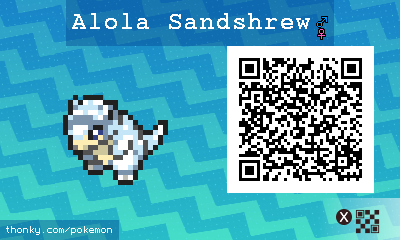 Alola Sandshrew QR Code for Pokémon Sun and Moon