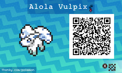 Alola Vulpix QR Code for Pokémon Sun and Moon