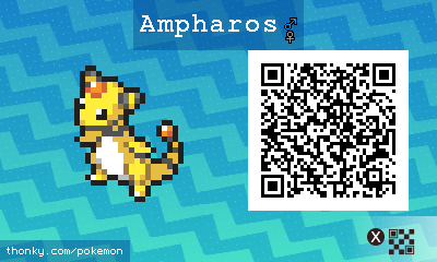 Ampharos QR Code for Pokémon Sun and Moon QR Scanner