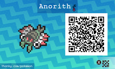 Anorith QR Code for Pokémon Sun and Moon QR Scanner