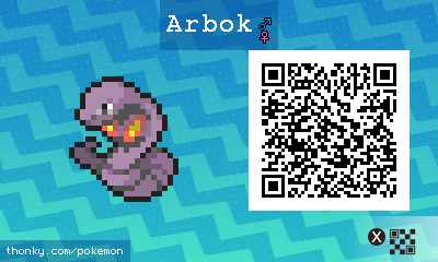 Arbok QR Code for Pokémon Sun and Moon QR Scanner