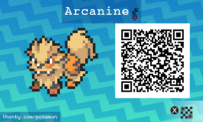 Arcanine QR Code for Pokémon Sun and Moon QR Scanner
