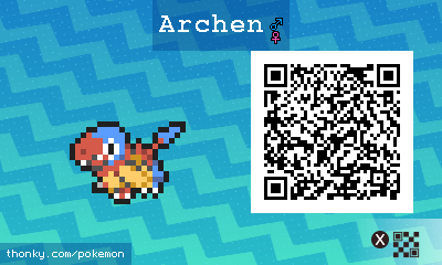Archen QR Code for Pokémon Sun and Moon QR Scanner