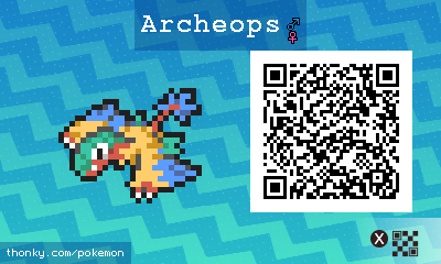 Archeops QR Code for Pokémon Sun and Moon