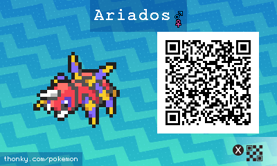 Ariados QR Code for Pokémon Sun and Moon QR Scanner