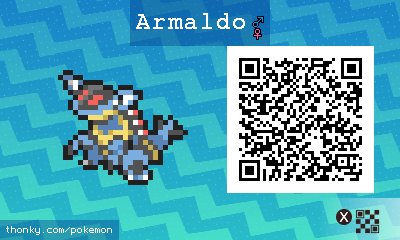 Armaldo QR Code for Pokémon Sun and Moon QR Scanner