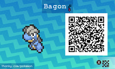 Bagon QR Code for Pokémon Sun and Moon QR Scanner