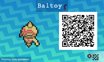 Baltoy QR Code for Pokémon Sun and Moon QR Scanner