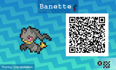 Banette QR Code for Pokémon Sun and Moon QR Scanner