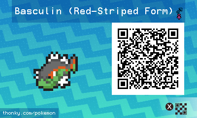 Basculin (Red-Striped Form) QR Code for Pokémon Sun and Moon QR Scanner