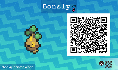 Bonsly QR Code for Pokémon Sun and Moon QR Scanner