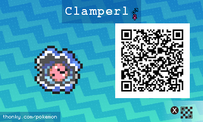Clamperl QR Code for Pokémon Sun and Moon QR Scanner