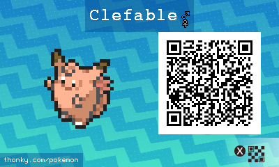 Clefable QR Code for Pokémon Sun and Moon