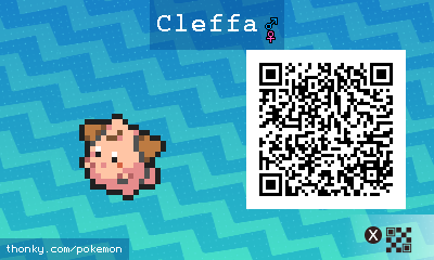 Cleffa QR Code for Pokémon Sun and Moon QR Scanner