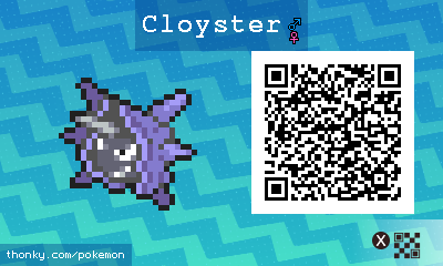 Cloyster QR Code for Pokémon Sun and Moon QR Scanner
